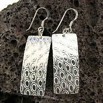 Silver earrings rectangles pattern Ag 925/1000