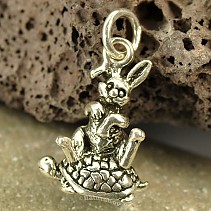 Silver pendant hare and the tortoise Ag 925/1000 2.8 grams