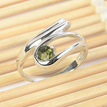 Silver ring with moldavite 4 mm Ag 925/1000