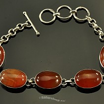 Carnelian bracelet oval cabochon Ag 925/1000 25.75 g