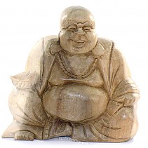 Buddha happy dřevo světlé (Indonésie) 18cm