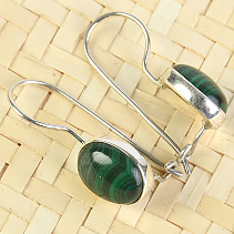 Malachite earrings oval silver Ag 925/1000