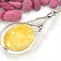 The ornate pendant with amber jewelery 42 mm