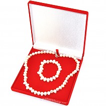 Bílé velké perly dárková sada v krabičce (49cm)