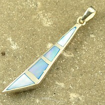 Pearl pendant blue triangle Ag 925/1000