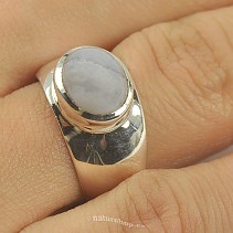 Ring chalcedony oval silver Ag 925/1000