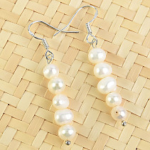 White pearl earrings longer