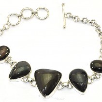 Rainbow obsidian bracelet Ag 925/1000 drop of 25.01 g