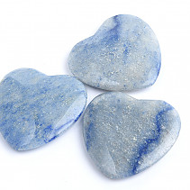 Heart flat calcite blue 45 mm