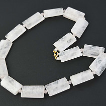 Rose quartz necklace 46 cm rectangle