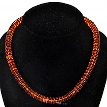 Buttons necklace amber honey color 49 cm