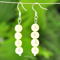Earrings with pearls white balls Ag hooks
