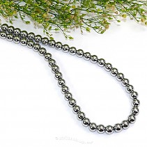 Hematite necklace beads plated 10 mm 48 cm