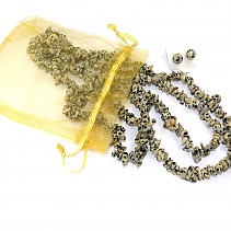 Dalmatian jasper jewelry set - necklace 90 cm + earrings + bracelet
