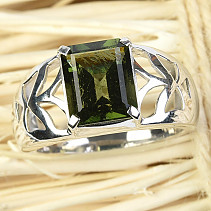 Moldavite ring Ag 925/1000 + Rh (7.18 g) vel.65