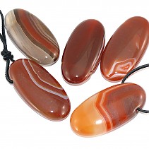 Agate oval pendant leather 50 mm
