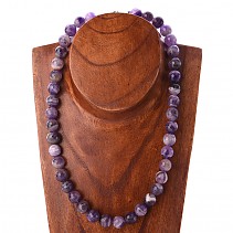 Amethyst necklace polished beads 12 mm 50 cm