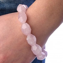 Rose quartz bracelet pieces cut until smooth