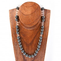 + Hematite crystal necklace beads 8 mm 12 mm 52 cm