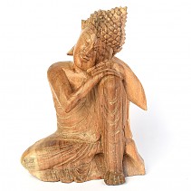 Buddha velký, světlý dřevo 31cm