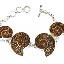 Ammonite bracelet silver Ag 925/1000 36.9 g