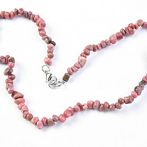 Rodonit necklace pebbles 45 cm