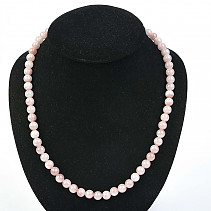 Rose quartz necklace beads 8.5 mm 52 cm