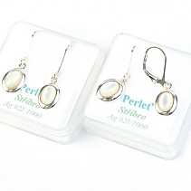 Pearl earrings oval Ag 925/1000