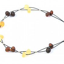 Bracelet with amber stones dull mix 20 cm