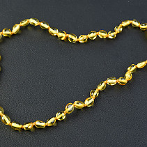 Amber yellow pebbles necklace 34 cm (children's size)