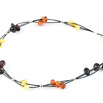 Bracelet amber mix with pebbles 19 cm