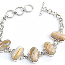 Agate bracelet silver oval Ag 925/1000 22.43g