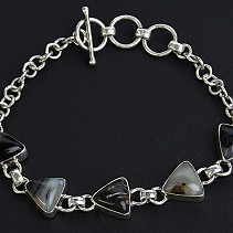 Agate silver bracelet Ag 925/1000 17.76g
