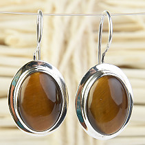 Tiger eye earrings oval Ag 925/1000 5.9g