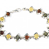Amber bracelet silver 19cm Ag 925/1000 9.1g