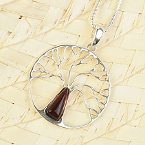 Amber pendant tree life silver Ag 925/1000 2.65g