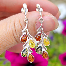 Silver earrings with jartare tri-color Ag 925/1000 4.4g