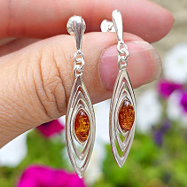 Amber earrings silver Ag 925/1000