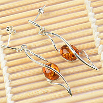 Amber Earrings long Ag 925/1000 4.5g
