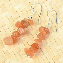 Kalcit Orange Earrings Ag Hooks