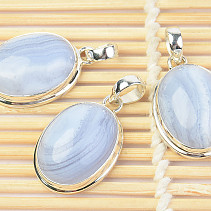 Chalcedon pendant oval with Ag 925/1000 rim