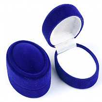 Sametová dárková krabička na náušnice ovál modrý 5.4 x 4cm
