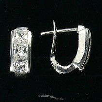 Ag zircon earrings white - typ045