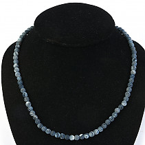 Agate blue matte crash effect necklace balls 6mm 50cm