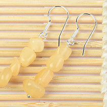 Yellow calcite bangles earrings Ag hooks