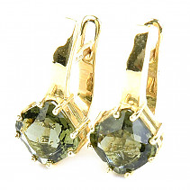 Gold earrings moldal diamond 8 x 8mm standard brus Au 585/1000 14K 4.01g