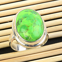 Turquoise green oval ring vel.52 Ag 925/1000 5.6g