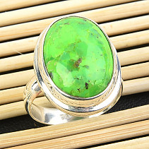Turquoise green oval ring vel.52 Ag 925/1000 5.5g