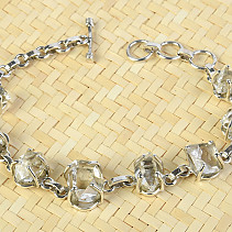 Crystal herkimer bracelet silver Ag 925/1000 21.7g