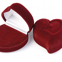 Dárková krabička sametová srdce bordové 5.8 x 5.5cm